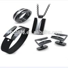 2018 men trend bracelet pendant cufflink ring 316L stainless steel jewelry set