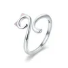 Wholesale 925 Sterling Silver Cat Head Shaped Ring for Girls