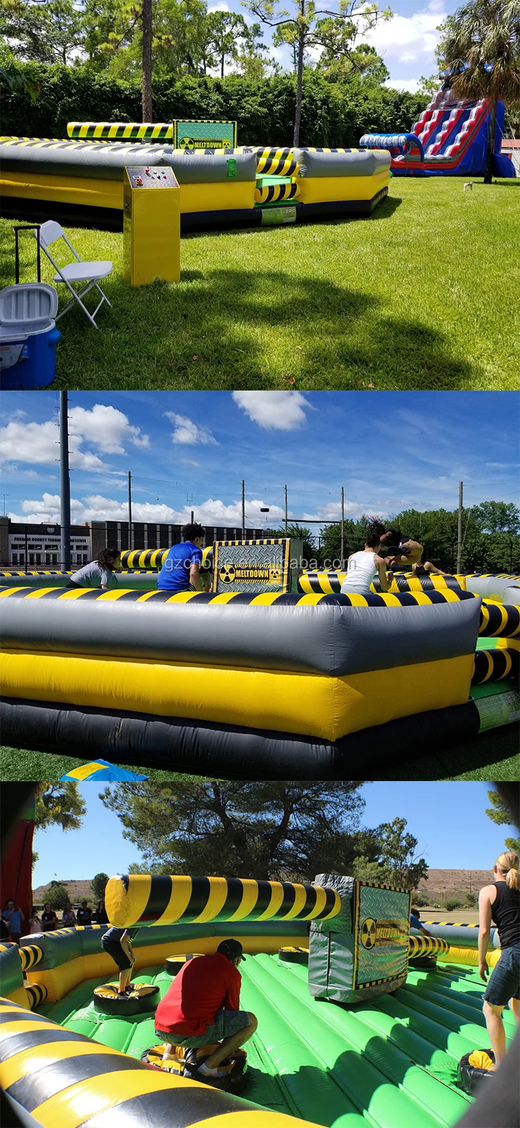 Hot Selling Factory Price Giant Mechanical Inflatable Wipeout Meltdown