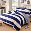 5 star hotel bedding set Deep Blue and White Boys Rugby Stripe Print bedding