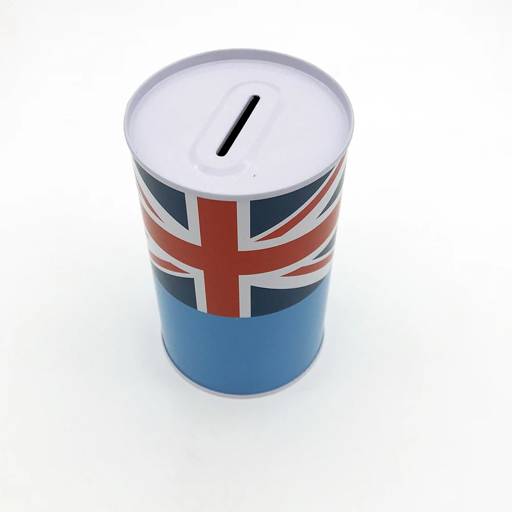 Disposable Round Money Tin Box Recyclable Tin Coin Bank Buy Custom