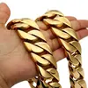 Chunky MASSIVE Miami Cuban Link Chain Necklace Heavy Duty Super Strong Gold Stainless Steel HipHop Rocker Biker Rapper Large Bra