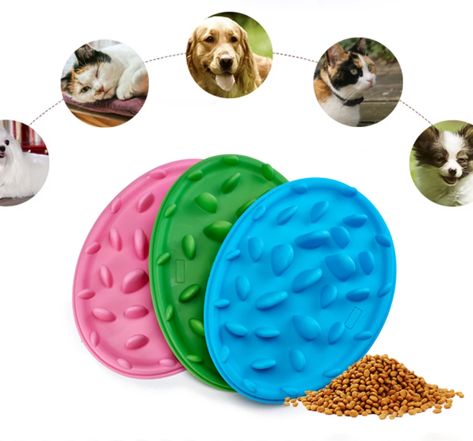 Portable Silicone Slow Feeder Dog Bowl Lick Pad Reduce Weight Anti