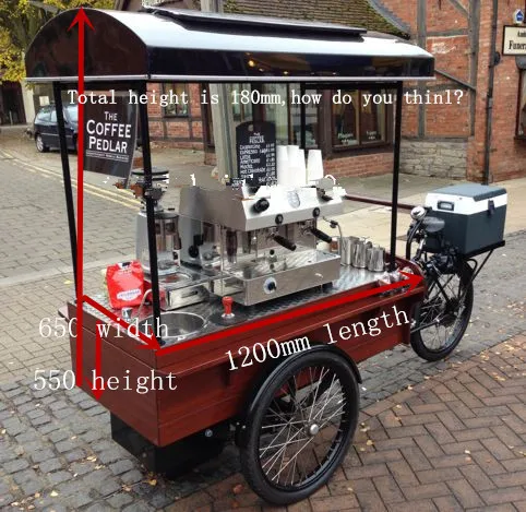 2015 Coffee Cart Trailer Wooden Cafe Carts Design Bubble Tea Cart From