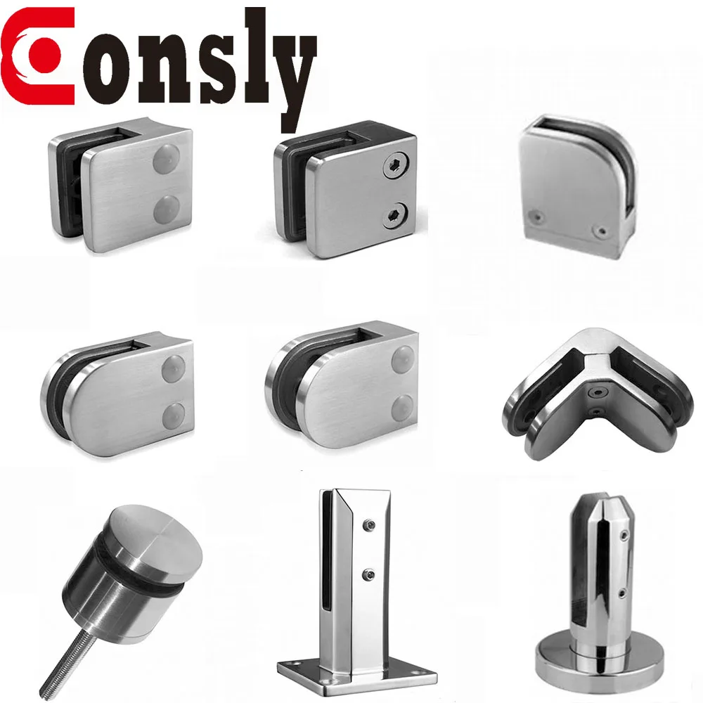 Stainless Steel Glass Deck Railing Bracket Glass Clip 