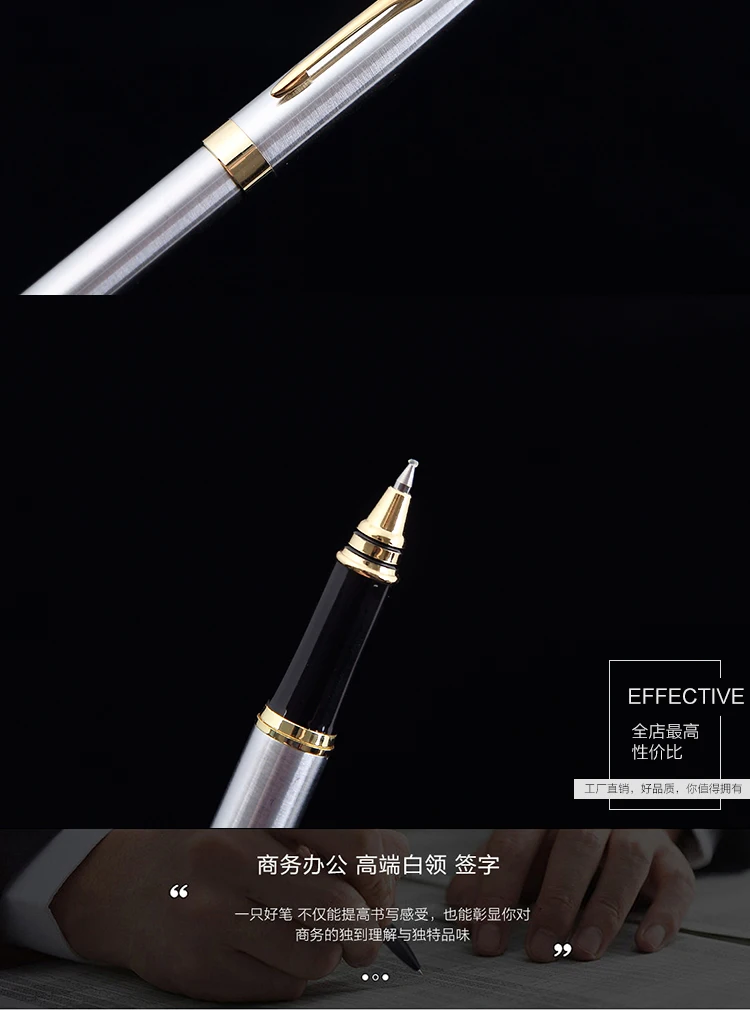 New Steel Metal Roller Ball Pens Stainless Steel Roller Pen Set