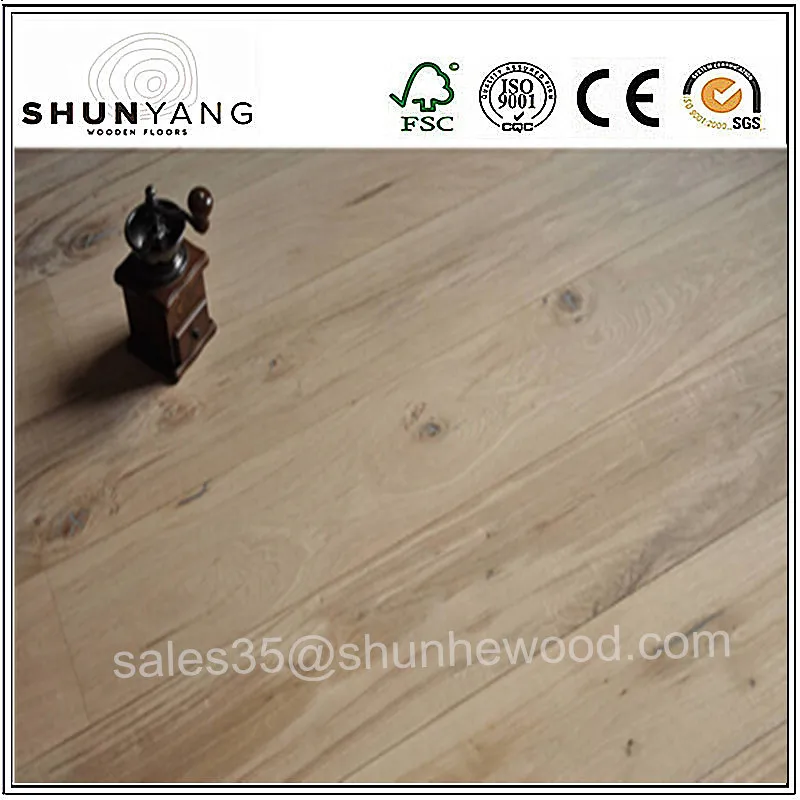 3mm/4mm/6mm Top Layer Rustic Wide Plank White Oak Parquet Unfinished