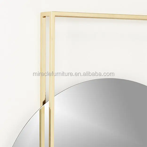 Pendulum Gold Stainless Steel Open Framework Brass Circular Wall Mirror