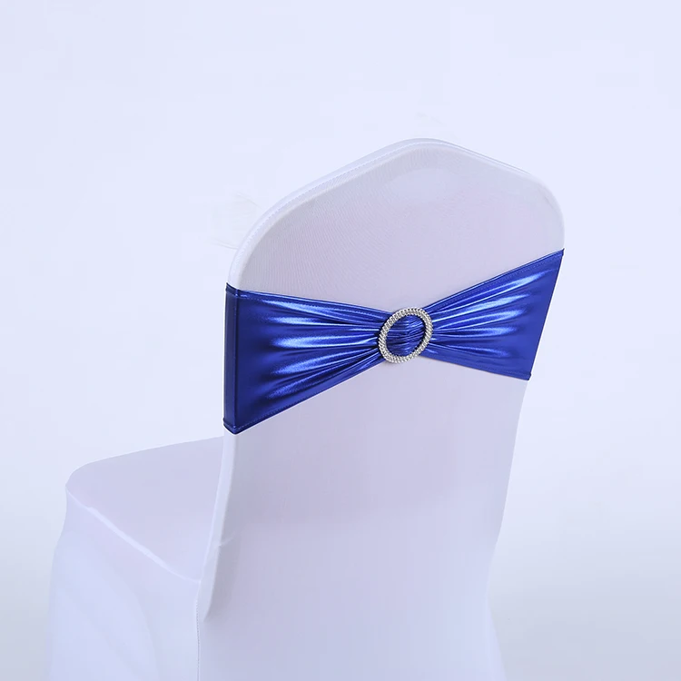 Cheaper Royal Metallc Gold Chair Bands Elastic Banquet Party Home