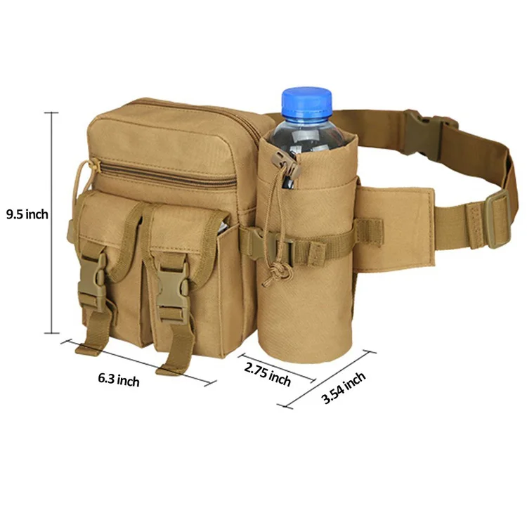 Military Waist Pack With Water Bottle Pocket Holder,Tactical Fanny Pack