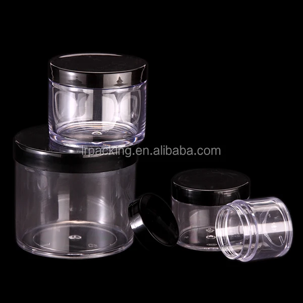 0.5oz 1oz 2oz 4oz Cosmetic Jar Clear Gel Nail Powder Container Plastic