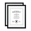 11x14 Document/Photo Wood Frame Certificate Frame Installed Wall frsme with White Over Black Mat for 8.5x11 Certificates