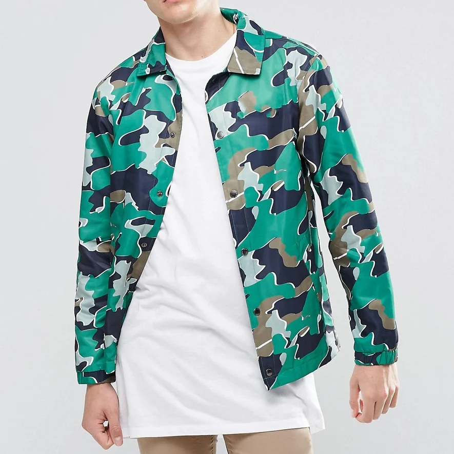 Oem Absolutely Factory Price Blank Nylon Green Camo Coaches Jacket ...