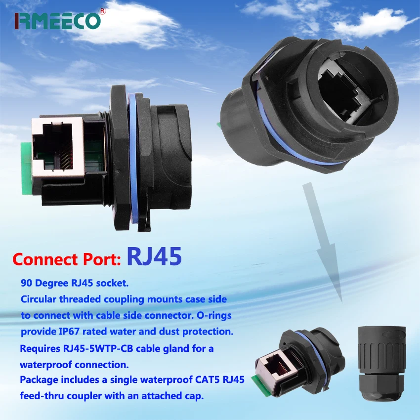 Factory Price Circular Rj45 Connector Waterproof Ip67 Female Screw Lock