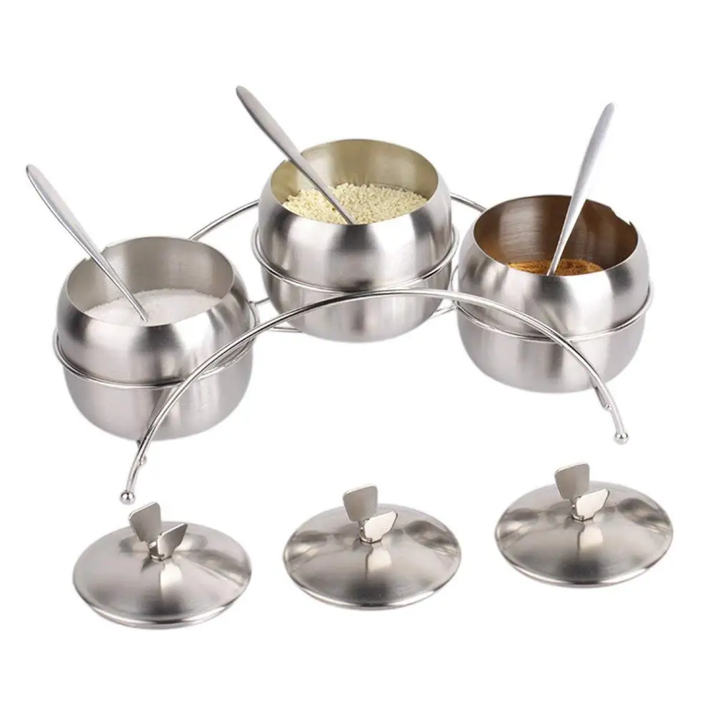 Buy 7 Pcs Condiment Serving Bowls with Stand Stainless Steel