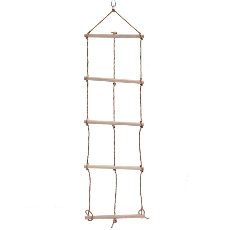 5 Steps Pe Rope Ladder Wooden Climbing Net Swing Ladder For Kids Buy