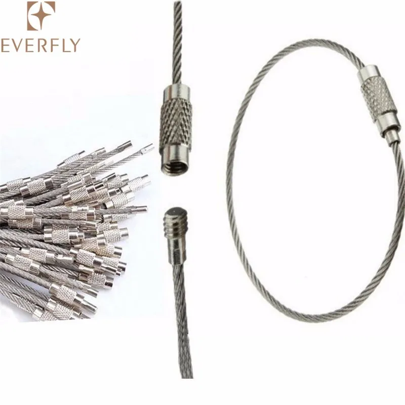 Colorful Stainless Steel Wire Keychain With Screw Lock Buy Wire