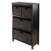 Non-toxic waterproof black color 4-tier wood storage shelf
