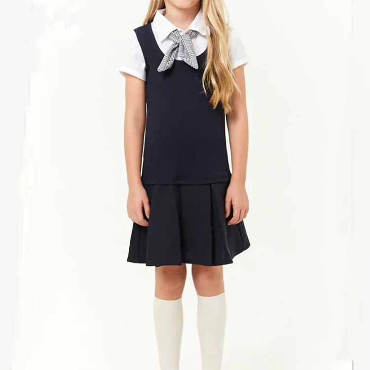 Custom Made Primary Girls School Uniforms Design With Pictures - Buy 