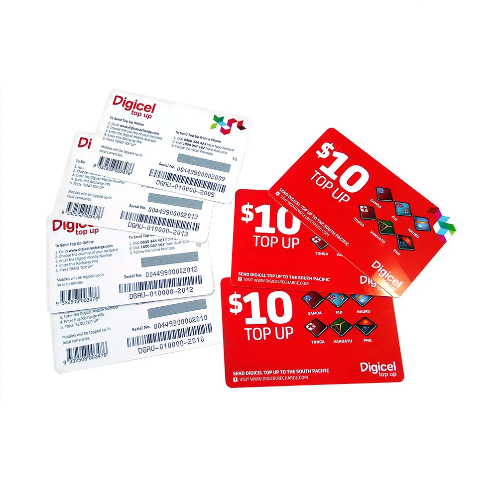 Offset Printing Prepaid Scratch Code Recharge Cards Calling Card Buy