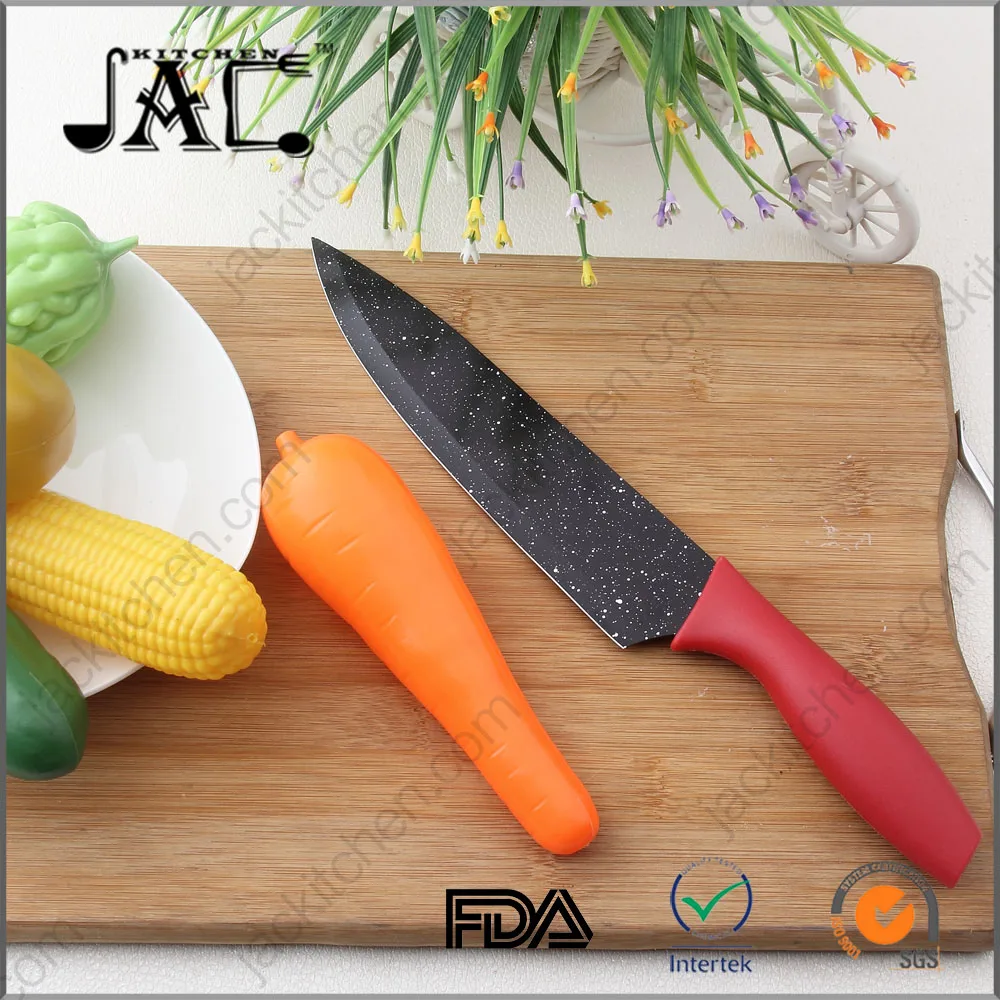 Amazon Hotsale Colourful PP Handle Non Stick Coated Stainless Steel 8 Inch Chef Knife