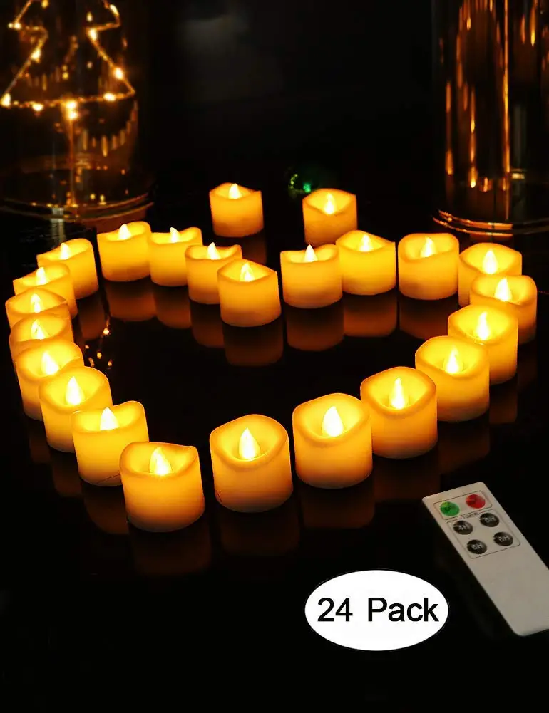 Buy HOME MOST Set of 24 LED Votive Candles with Remote (1.5" D x 1.5" H