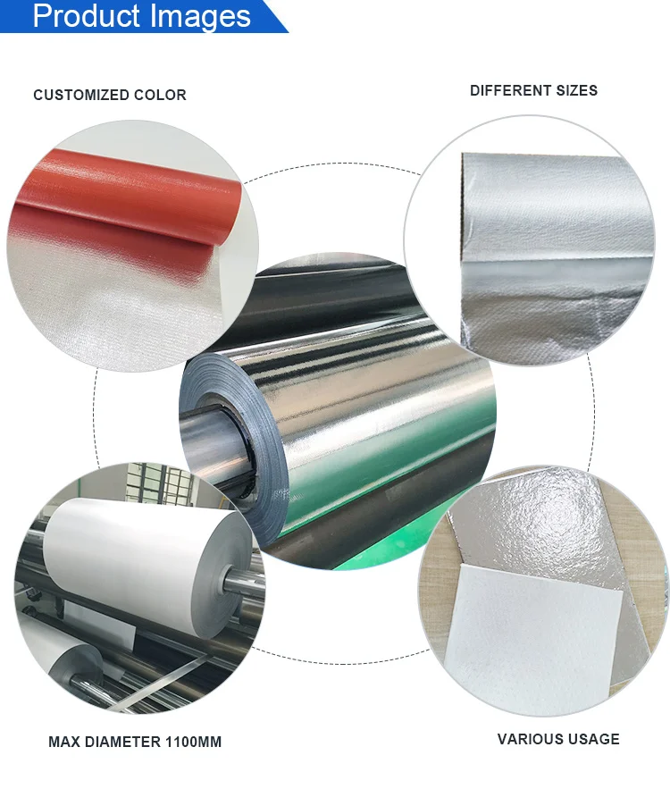 Fire Retardant Aluminum Heat Barrier Foil Coated Fiberglass Fabric
