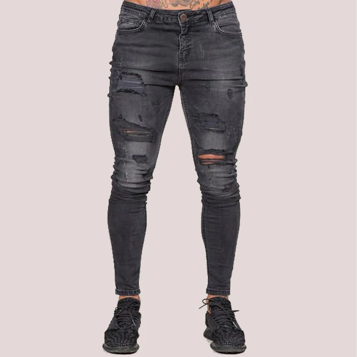 mens grey jeans ripped