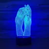 hands Acrylic LED LED Night light USB 7 Color With Remote 3 D Lamp Creative Art Furnishing Articles Creative Toy Gift