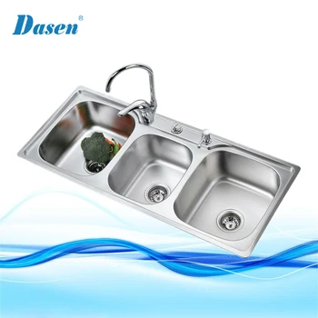 Bathroom Vanities 3 Compartment Deep Drawn Drop In Stainless Steel Sink With Drain View 3 Compartment Sink Dasen Product Details From Foshan Dasen