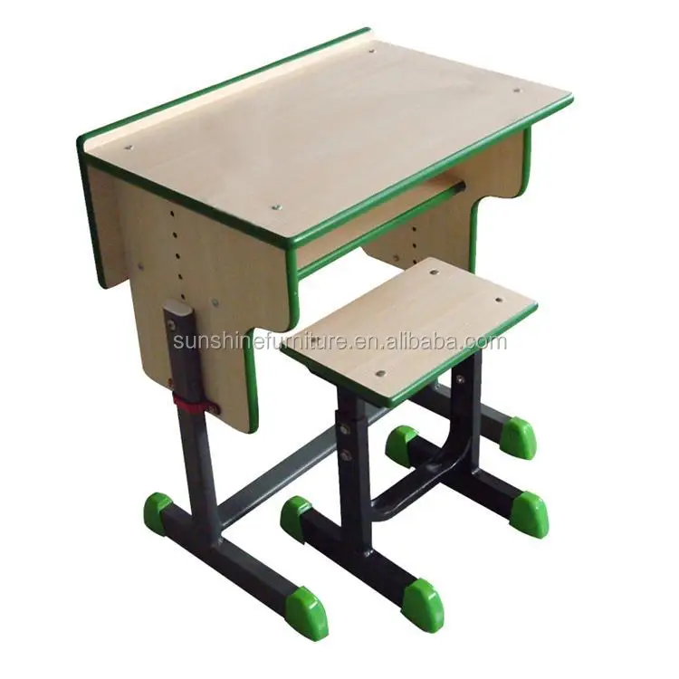 2015 Hot Sale Combined Double Desk And Chair School Furniture