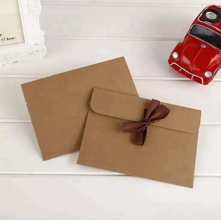 Wholesale Fancy A4 Brown Kraft Wedding Packaging Custom Paper Envelope