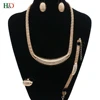 H & D Top Fashion Style 4 Piece Gold Plated Indian Bridal Jewelry Set For Woman