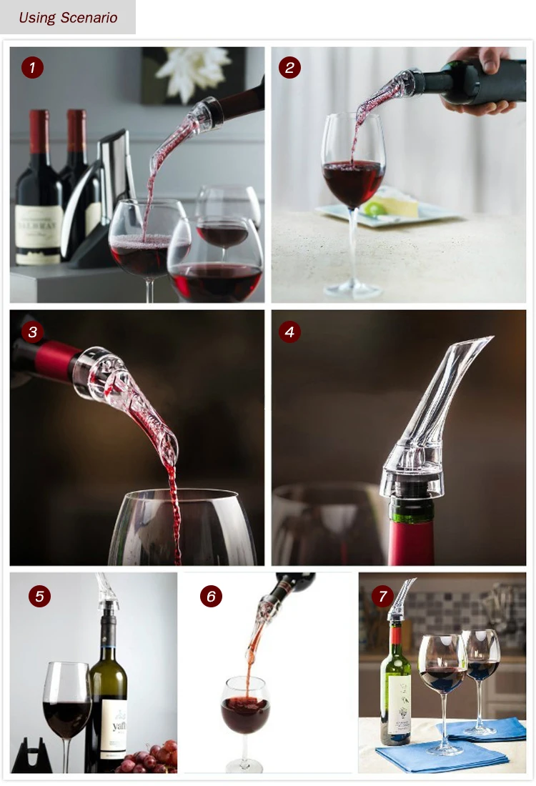 Customized Wine Aereting Pourer Hot New Plastic Wine Bottle Pourer