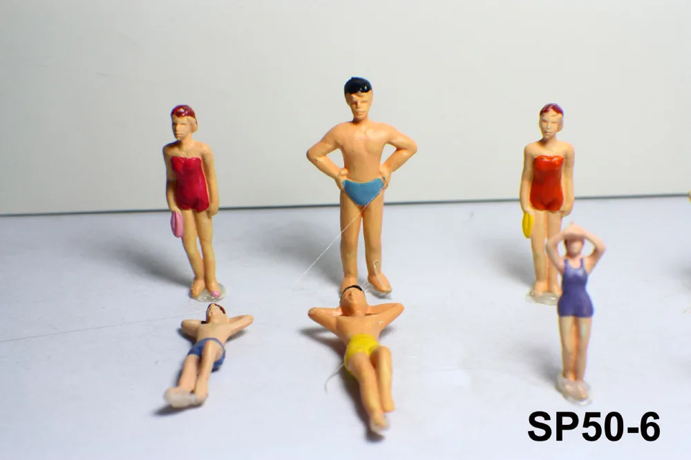 20Pcs 1:150 Painted Model Figures People Male Female Swimmer Multi-color DIY