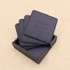 High quality promotion gifts blank leather coasters / cup mat with box