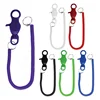 OEM 20 inches plastic long spring bungee coil cord lobster shaped carabiner loop clip retractable spiral cable lanyard key chain