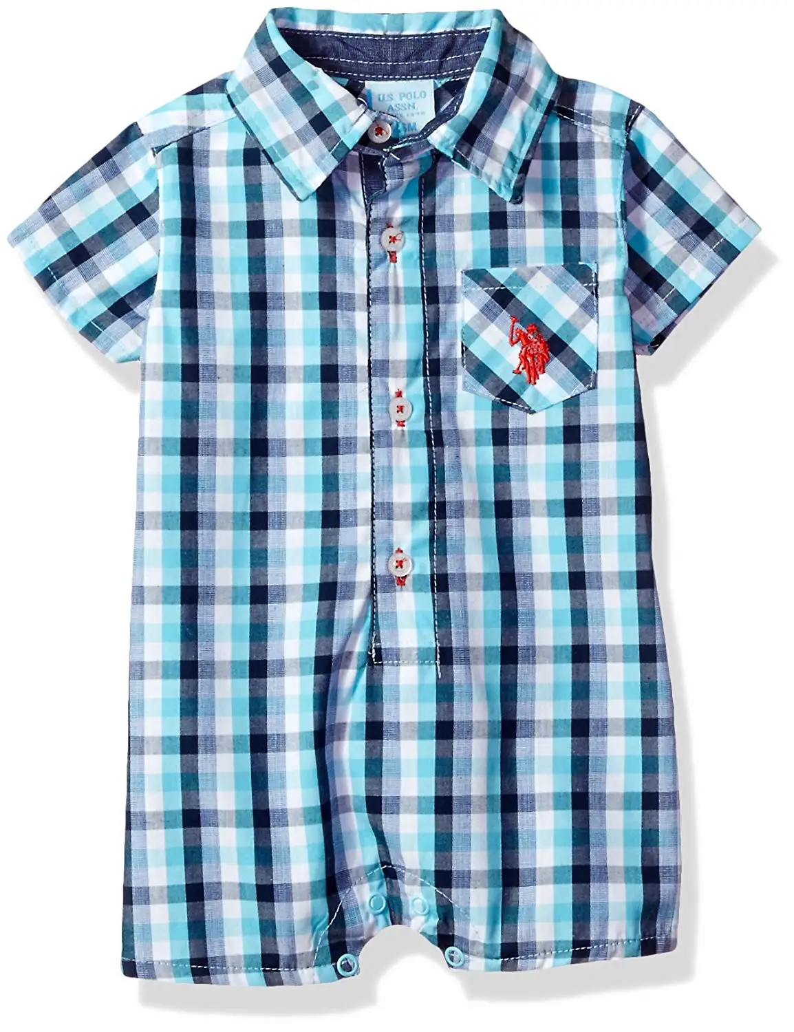 U.S. Polo Assn. Baby Boys' Woven Romper