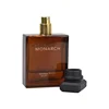 2019 fancy 10ml 50ml amber brown mold glass crimp neck perfume bottle with matte black plastic cap