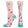 18532 Women happy comfortable stretchy and breathable hospital nursing first aid pattern socks