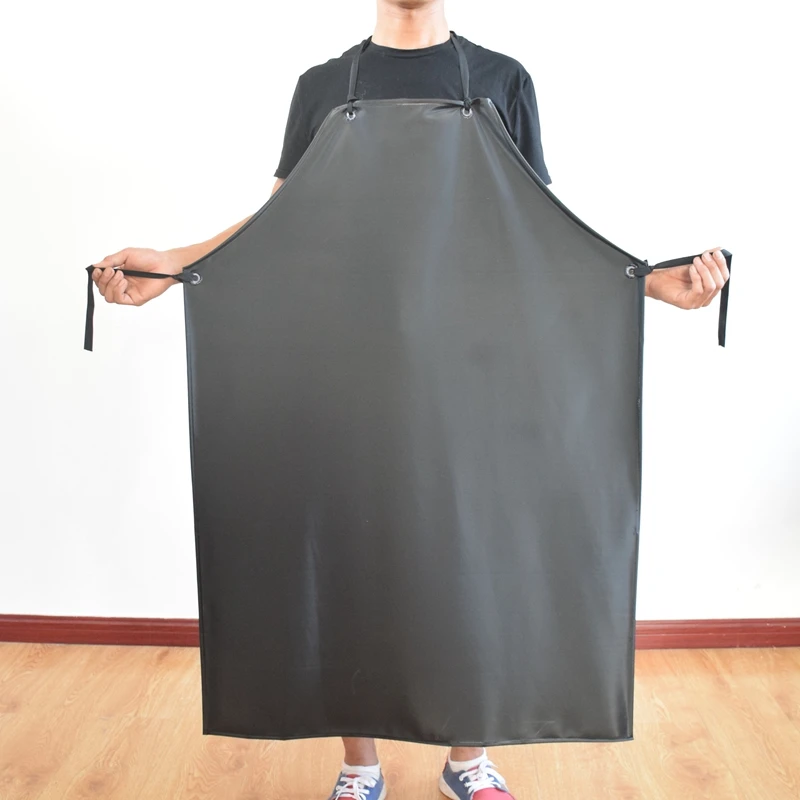 Waterproof And Oil Resistant Acid And Alkali Apron Black Red Double