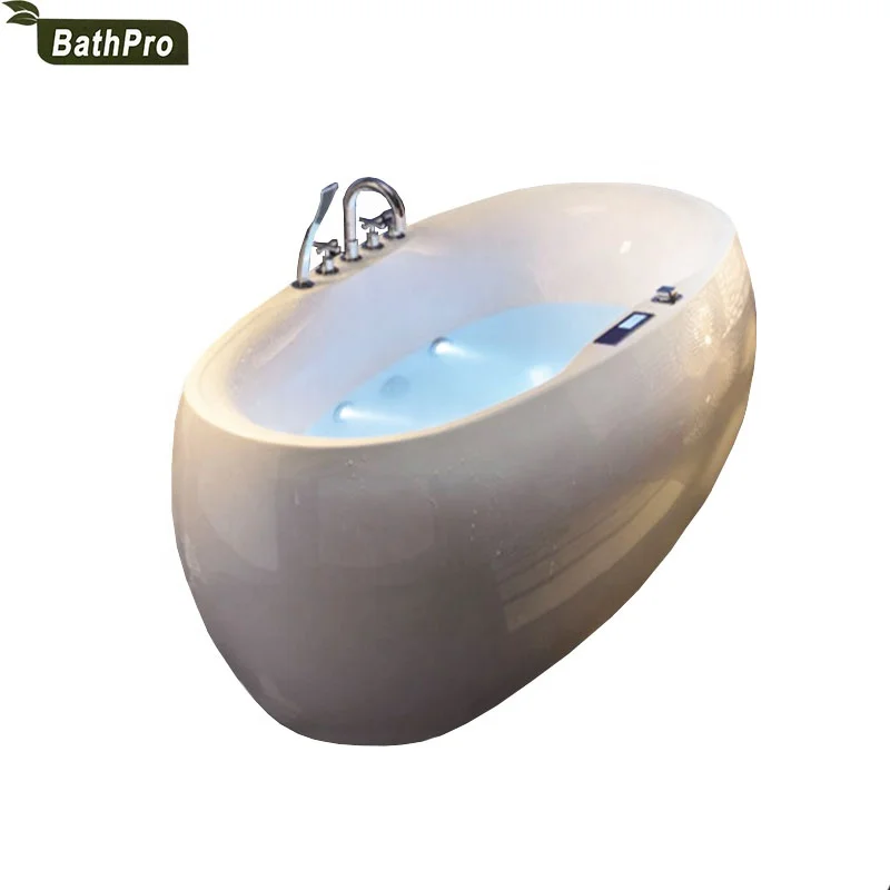 4 Person Acrylic Material Whirlpool Massage Spa Outdoor Bathtub with Foot Step
