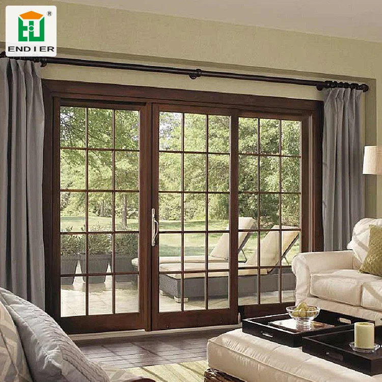 Custom Exterior Fiberglass French Sliding Doors House Aluminum