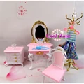 Free Shipping 4 Items Dresser Set Miniature Dollhouse Furniture for Barbie Doll Best Gift Toy for