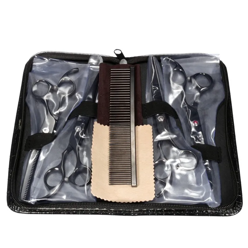 Best Price Good Quality One Set Black Steel Professional Pet Scissors Kit Sharp Edge <font><b>Dog</b></font> Cat 4pcs Grooming With Storage Bag Best Price Good Quality One Set Black Steel Professional Pet Scissors Kit Sharp Edge <font><b>Dog</b></font> Cat 4pcs Grooming With Storage Bag