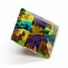 Square Multicolor CZ Beads with Plaid Pattern