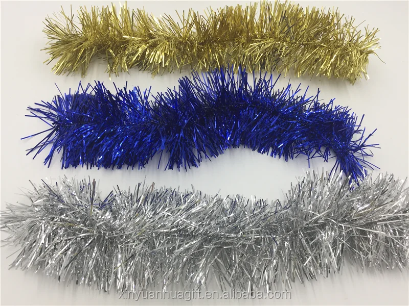 High Quality Gold Green Tinsel Christmas Garland Decoration For