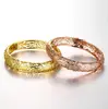 LKN026 Huilin Jewelry ROSE GOLD COLOR HAWAIIAN FANCY FLOWER MAILE LEAF HINGE BANGLE