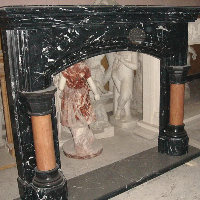 Commercial Carrara Marquina Marble Granite Fireplace Surround