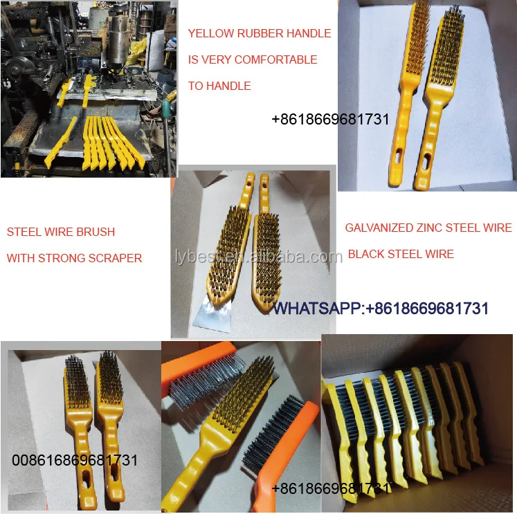 black plastic handle steel wire cleaning brush sizes MADE IN CHINA